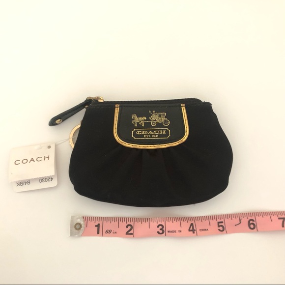 NEW! NWT Coach Amanda Black Satin Mini Skinny Card Case/Coin Purse - Picture 3 of 10
